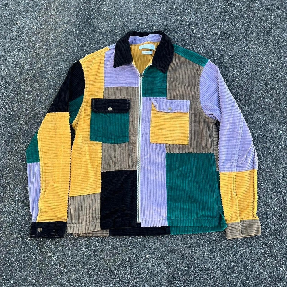 Urban Outfitters Patchwork corduroy Zip Up jacket Size M